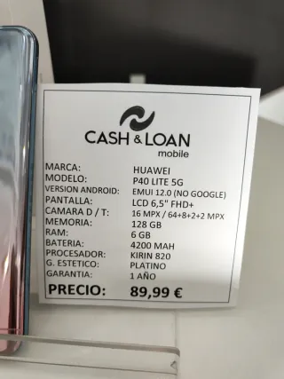 Huawei P40 Lite 5G 128GB Rosa/Plata