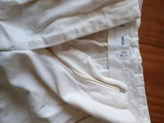 Pantalón Mango Mujer Blanco