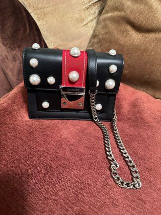 Bolso bandolera Piel Perlas CH azul