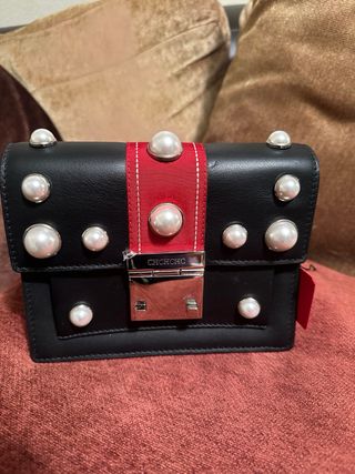 Bolso bandolera Piel Perlas CH azul