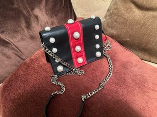 Bolso bandolera Piel Perlas CH azul