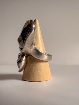 Anillo Uno de 50 Negro y Plateado