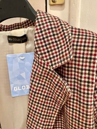 Abrigo oversize cuadros GLOBAL talla única