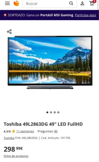 TV Toshiba 49L2883DG 49