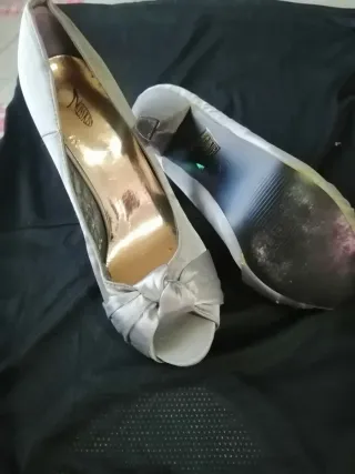 Zapatos de tacón fiesta   plateado