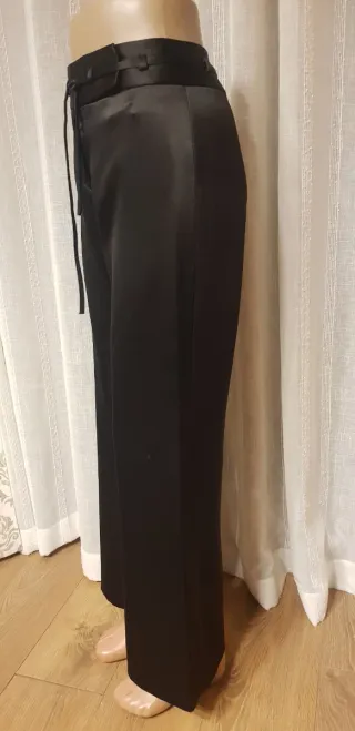 Pantalón fiesta negro satinado