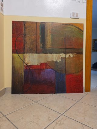 Set 3 Quadri Astratti Multicolore Legno