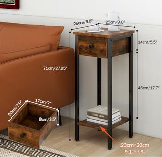 Mesa auxiliar metal y madera