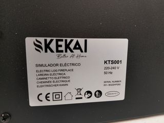 Chimenea Eléctrica Decorativa Kekai Utah con Luz LED Efecto Fuego