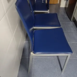 Sedie cucina/ufficio in metallo blu