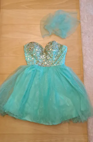 Vestido fiesta palabra de honor pedrería