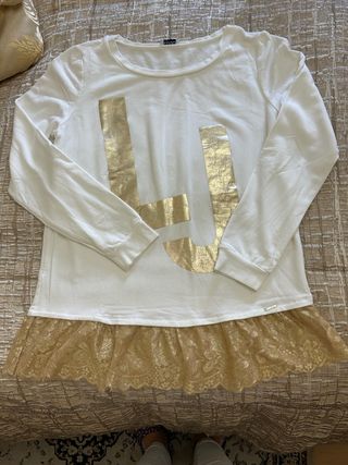 Maglia Liu Jo bianca con dettagli oro