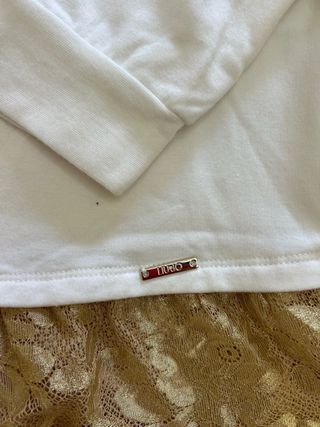 Maglia Liu Jo bianca con dettagli oro
