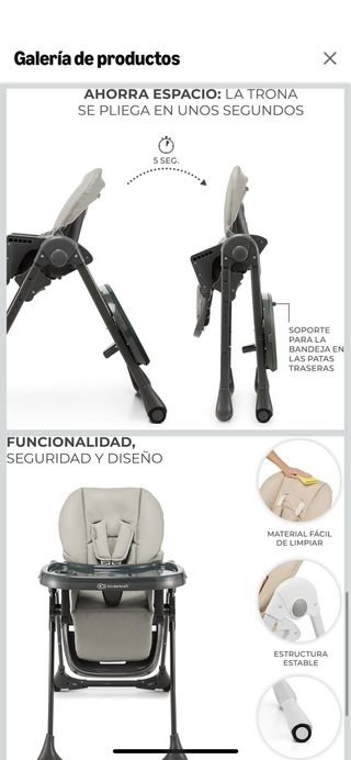 Trona Kinderkraft TUMMI 2en1 ( color gris )