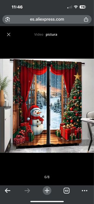 2 Tende Lunghe Natalizie con Pupazzo di Neve NUOVE