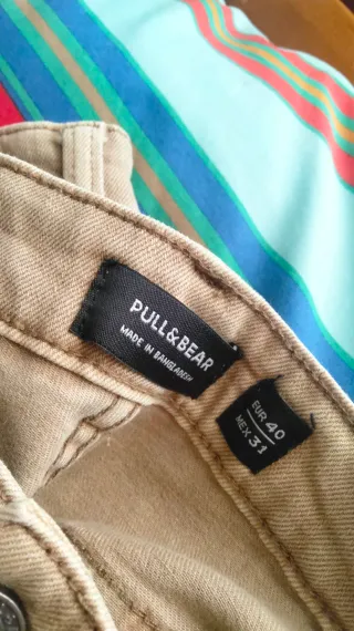 Pantalón vaquero hombre beige