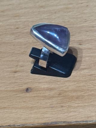 anillo hecho a mano con piedra amatista de plata