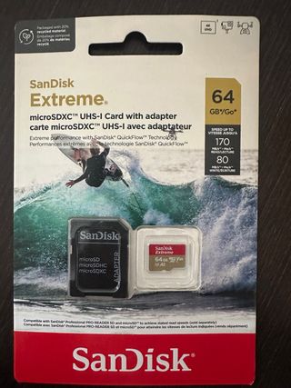 SanDisk Extreme 64GB microSDXC UHS-I Card + Adapte