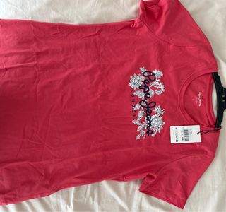 Camiseta Pepe Jeans floral rosa Talla L
