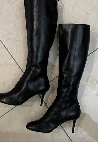 Stivali Sergio Rossi neri ginocchio tacco