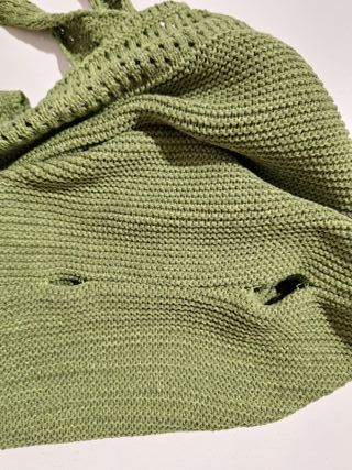 Bolso de mano crochet  verde oliva