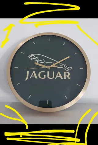 Relógio de Parede Jaguar Dourado