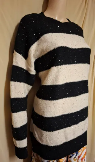 Maglione Zuiki a righe con paillettes