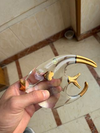 Pesce di vetro Murano dorato