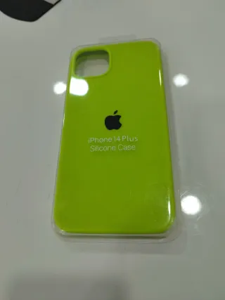 Custodia in silicone per iPhone 14 Plus verde fluorescente