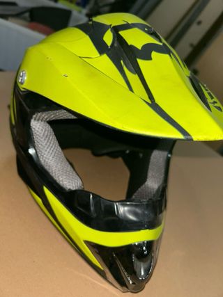 Casco Moto Amarillo con Gafas de regalo
