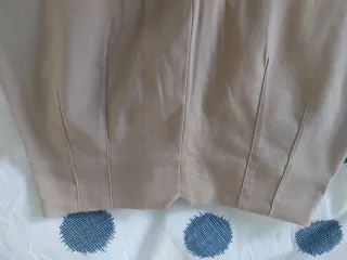 Pantalón Zara Talle Alto Pinzas Beige XS