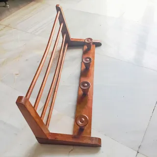 Perchero de pared madera antiguo