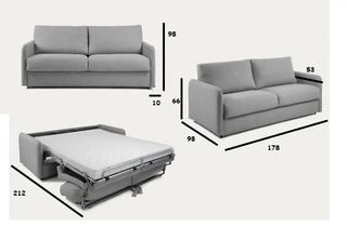 Sofá cama italiano HIT - Gris