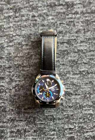 Reloj Casio Piel Negro y Azul