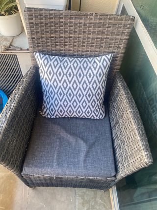 Muebles de jardín/balcón ratán gris