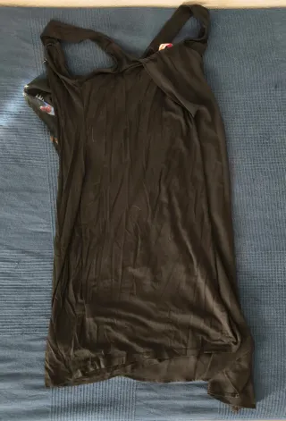 Vestido Desigual Negro Multicolor