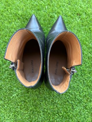 Botines de piel Pura López Tacón Negro Talla 38