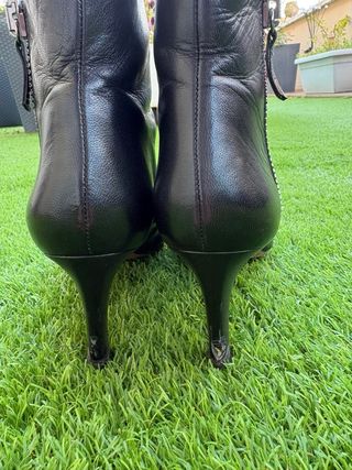Botines de piel Pura López Tacón Negro Talla 38