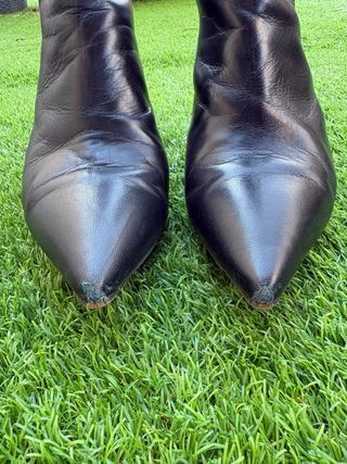 Botines de piel Pura López Tacón Negro Talla 38