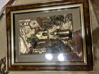 Cuadro Relieve Plateado Madera