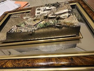 Cuadro Relieve Plateado Madera