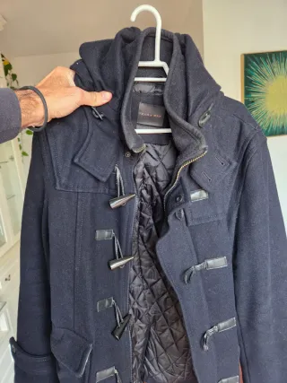 Abrigo de paño negro hombre