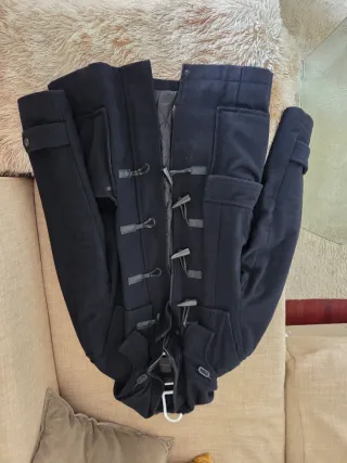 Abrigo de paño negro hombre