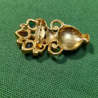 Spilla vintage anni 80 vaso fiori