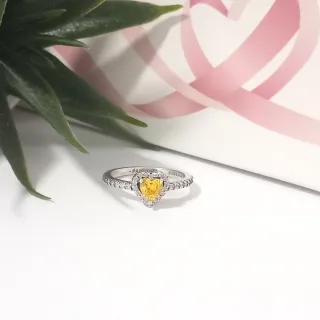 Anillo Pandora Corazón Amarillo Talla 54