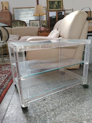 MESA AUXILIAR DE ACRÍLICO Y CRISTAL