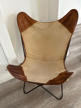 Sillón Mariposa Piel y Metal Ikea