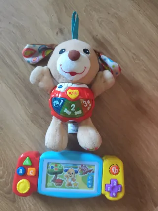 Peluche perro con móvil musical y mando musical