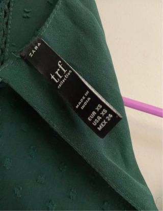 Vestido Zara verde con volantes