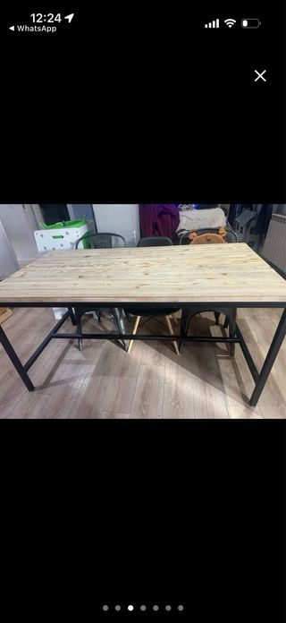 Mesa comedor madera y metal
